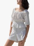 Great Plains  Summer Embroidered Square Neck Top, Milk
