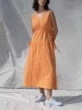 Great Plains Summer Embroidery V-Neck Dress, Papaya