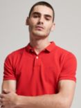 Superdry Pique Polo Shirt, Rouge Red
