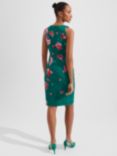 Hobbs Moira Floral Print Pencil Dress, Green/Multi