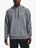 Under Armour Essential Fleece Hoodie, Gray Heather/White