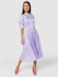 Closet London Snake Jacquard Pleated Dress, Purple
