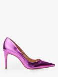 Moda in Pelle Cabaret Leather Metallic Court Shoes, Pink, Pink