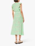 Whistles Sophie Daisy Meadow Print Midi Dress, Green/Multi