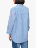 Whistles Millie Stripe Oversized Shirt, Blue/Multi