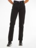 Calvin Klein Plain Slim Fit Straight Cut Jeans, Denim Black