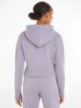 Calvin Klein Ribbed Cropped Hoodie, Lavender Aura
