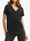 Good American Heritage Plain V-Neck T-Shirt, Black