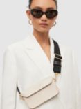 AllSaints Zoe Leather Cross Body Bag, Ivory White