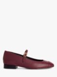 John Lewis Abbigaile Leather Toe Cap Mary Jane Block Heel Court Shoes, Burgundy