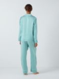 John Lewis Silk Stripe Shirt Pyjama Set, Teal
