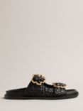 Ted Baker Rinnely Leather Quilted Magnolia Buckle Sandals