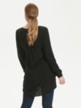 KAFFE Curve Amber V-Neck Long Sleeve Tunic, Black