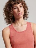 Superdry Lace Trim Vest Top, Coral Peach