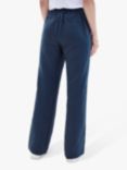 Pure Collection Laundered Linen Wide Leg Trouser, Navy