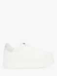 Kurt Geiger London Laney Pumped Leather Platform Trainers, White