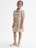 Reiss Kids' Naomi Puff Sleeve Belted Dress