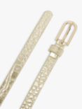 John Lewis Narrow Croc Buckle Belt, Gold Croc