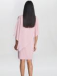 Gina Bacconi Zenna Beaded Shoulder Dress, Rose Pink