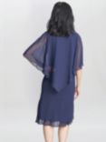 Gina Bacconi Diana Cape Chiffon Dress, Spring Navy, Spring Navy