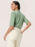 Soaked In Luxury Columbine Short Sleeve Wrap Blouse, Loden Frost