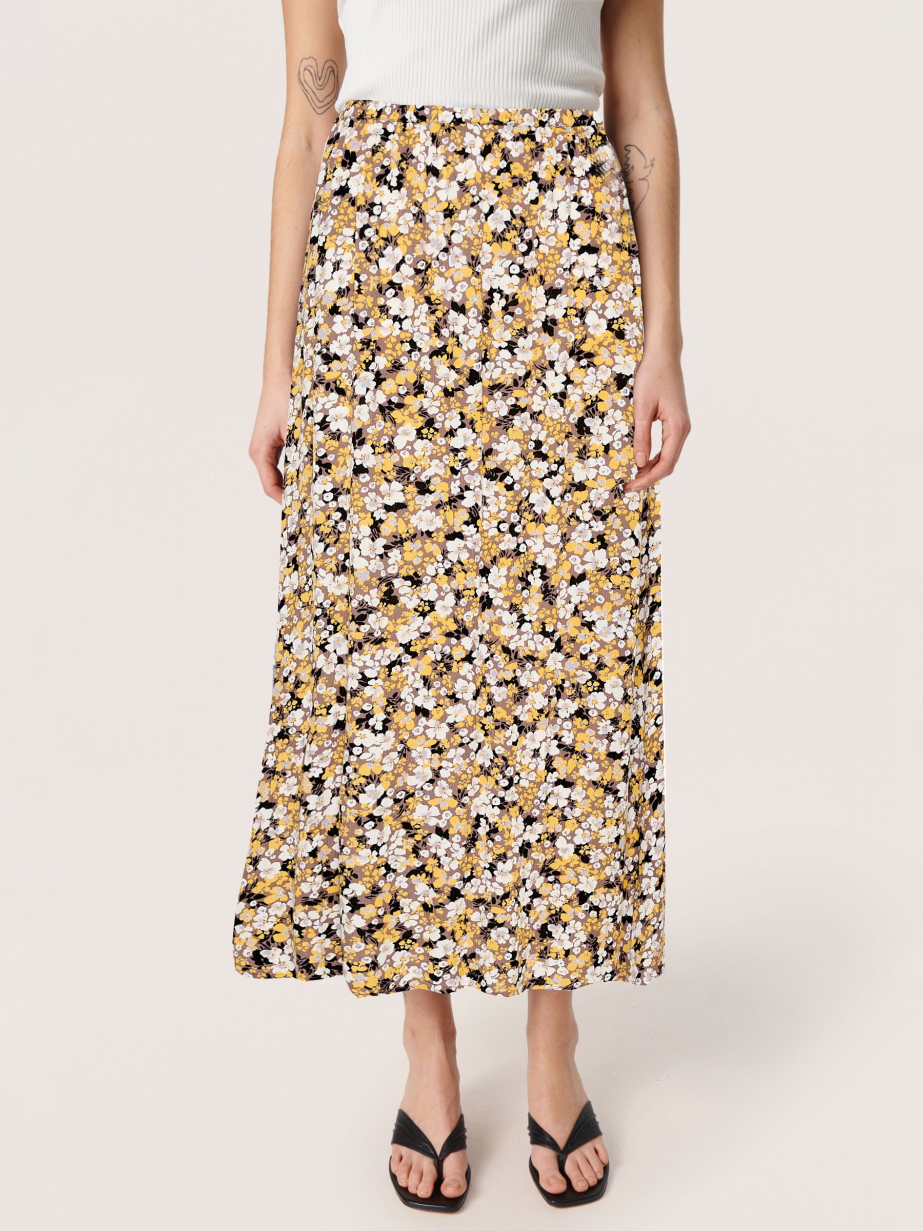 Soaked In Luxury Zaya Floral Maxi Skirt, Lentil/Multi