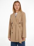 Tommy Hilfiger Double Breasted Wool Blend Coat, Classic Beige