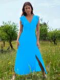 Ro&Zo Frilly Shoulder Dress, Blue