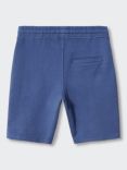 Mango Kids' Matcha Cotton Elastic Waist Shorts, Medium Blue