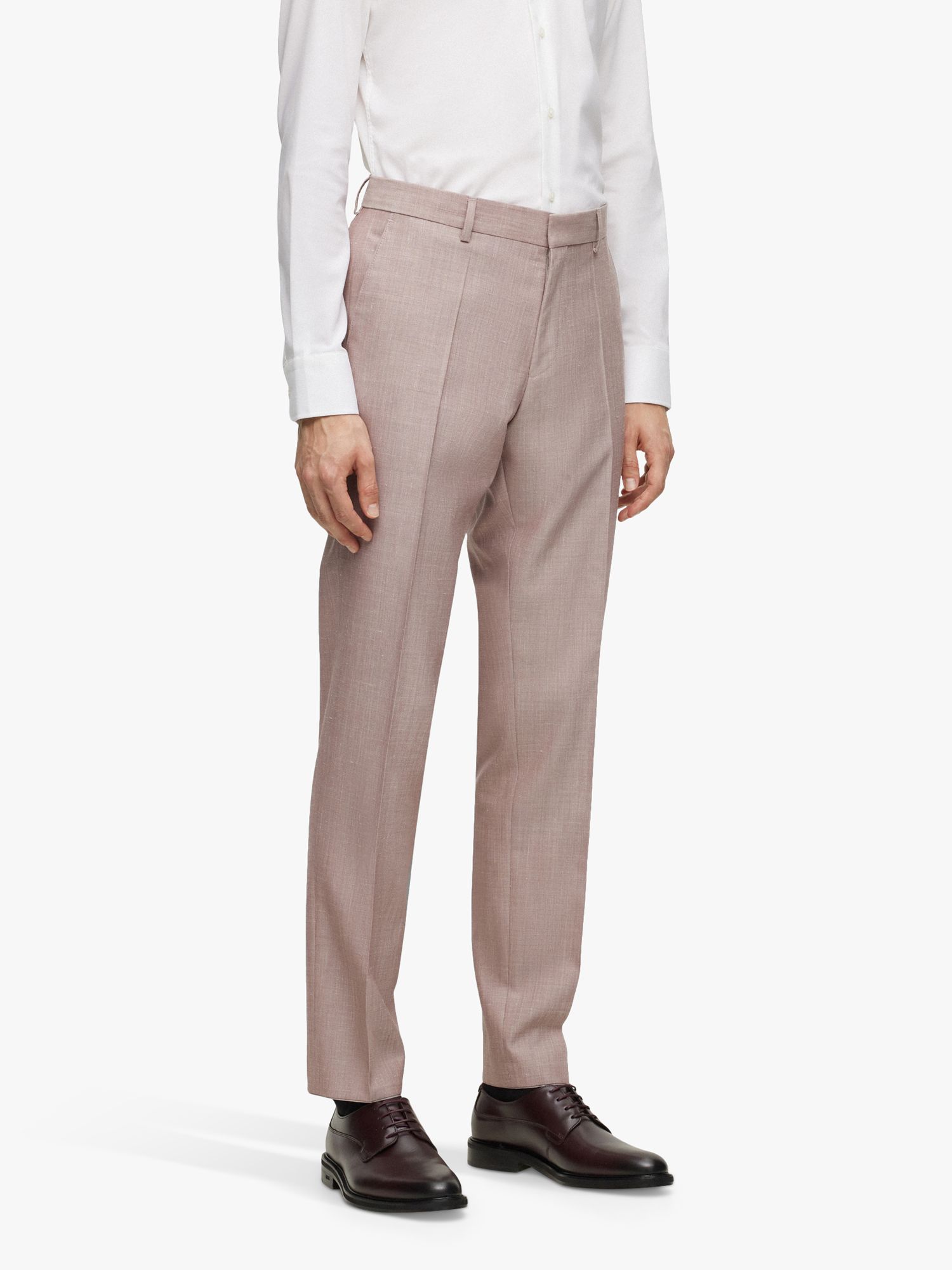 BOSS H-Genius Slim Fit Suit Trousers, Open Pink