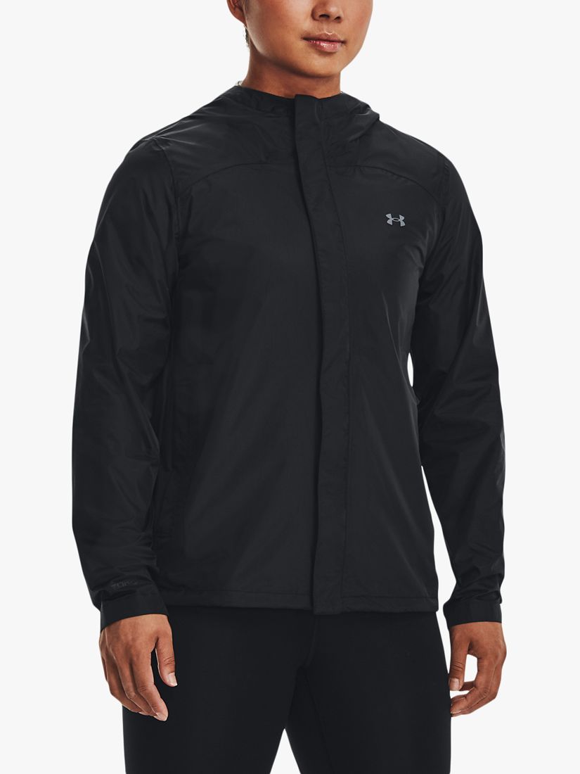 Under Armour OutRun The Storm Women's Running Jacket, Blk/Reflective/Rflc  at John Lewis & Partners