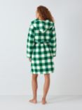 John Lewis ANYDAY Gingham Borg Dressing Gown, Green/Ivory