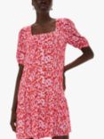 Whistles Blurred Strokes Flippy Dress, Pink/Multi