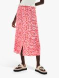 Whistles Blurred Strokes Button Front Midi Skirt, Pink/Multi, Pink/Multi