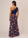 Adrianna Papell Floral Crepe Chiffon Maxi Dress, Navy/Multi