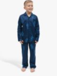 Minijammies Kids' Felix Panther Print Pyjamas, Dark Blue