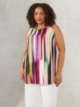 Live Unlimited Curve Abstract Print Vest Top, White/Multi