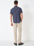 Crew Clothing Short Sleeve Check Oxford Shirt, Navy Blue/Multi, Navy Blue/Multi