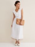 Phase Eight Julieta Linen Blend Midi Dress, White