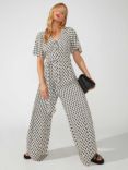 Ro&Zo Diamond Print Wide Leg Jumpsuit