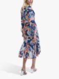James Lakeland Belted Print Midi Dress, Blue