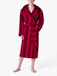 Jasper Conran London Unisex Soft Lightweight Dressing Gown, Raspberry/Bordeaux