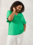 Live Unlimited Curve Frill Sleeve Blouse, Green
