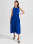 Hobbs Blythe Pleated Midi Dress, Lapis Blue