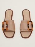 Phase Eight Leather Flat Slider Sandals, Neutral