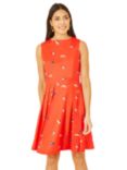 Yumi Red Swallow Skater Dress, Red, Red