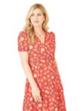 Mela London Floral Print Midi Dress, Red