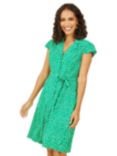 Mela London Daisy Print Retro Shirt Dress, Green
