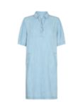 MOS MOSH Beattie Bleach V-Neck Dress, Light Blue