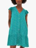 Whistles Petite Floral Crescent Flippy Dress, Green/Multi, Green/Multi
